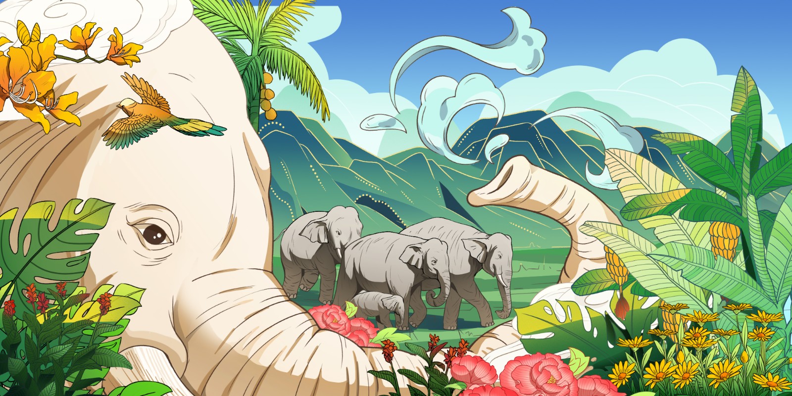 亚洲象北上南归的温暖之旅